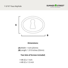 Faux Keyhole 1-5/16" Satin Nickel