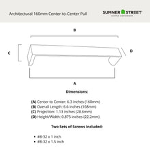 Architectural 160MM Bar Pull Polished Nickel