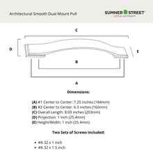 Architectural Smooth 160mm Dual Mount Pull Satin Nickel
