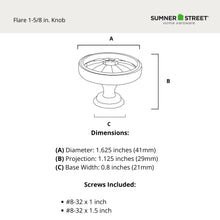 Flare 1-5/8" Round Knob Satin Nickel