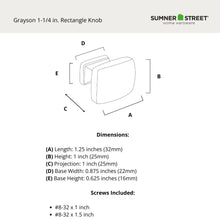 10-Pack Grayson Rectangle Knob