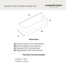 10-Pack Lancaster 3-3/4" Rectangle Pull