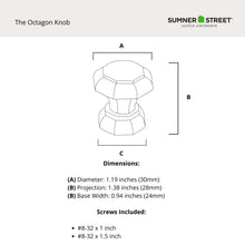 Octagon 1-1/18" Knob Satin Nickel
