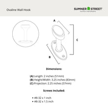 Ovaline 2-1/2" Coat Hook