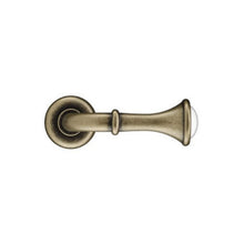 White Ceramic Lever Pull Antique Brass