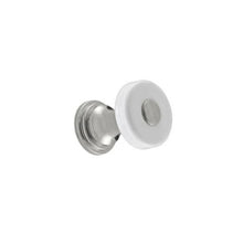 Perennial Round Knob White Ceramic and Polished Nickel