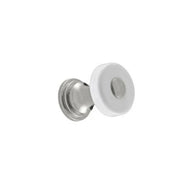 Perennial Round Knob White Ceramic and Polished Nickel