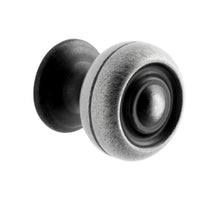 Saturn 1" Round Knob White Pewter and Black