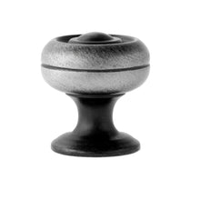 Saturn 1" Round Knob White Pewter and Black