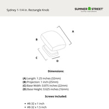 Sydney Rectangular Knob