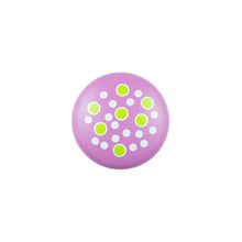 Hand Painted Pink Knob with Green and White Dots