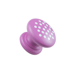 Hand Painted Pink Knob with White Dots