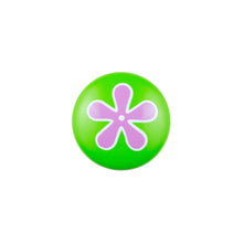 Hand Painted Green Knob with Pink Flower