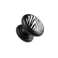 Hand Painted Wood Knob Zebra