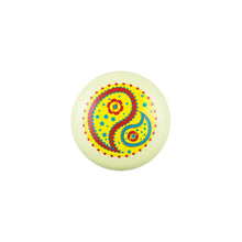 Hand Painted Cream Knob with Yellow Paisley